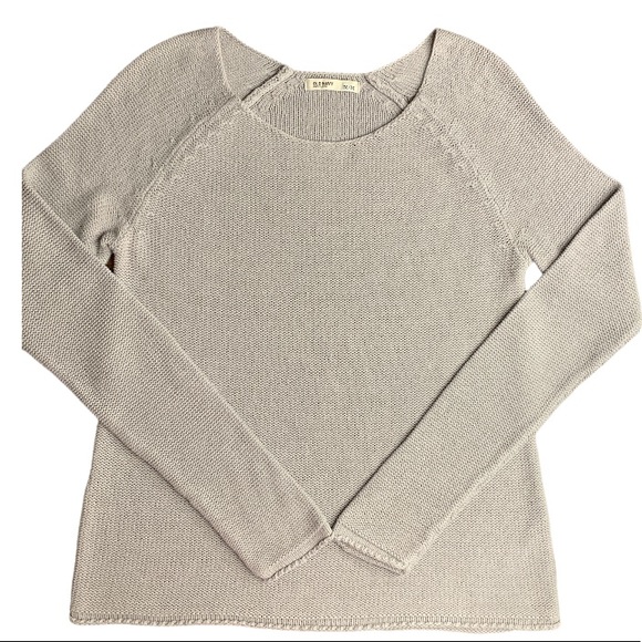 Old Navy Sweaters - OLD NAVY Women’s Raglan Rolled Sleeves & Hem Cotton/Acrylic Gray Sweater Medium